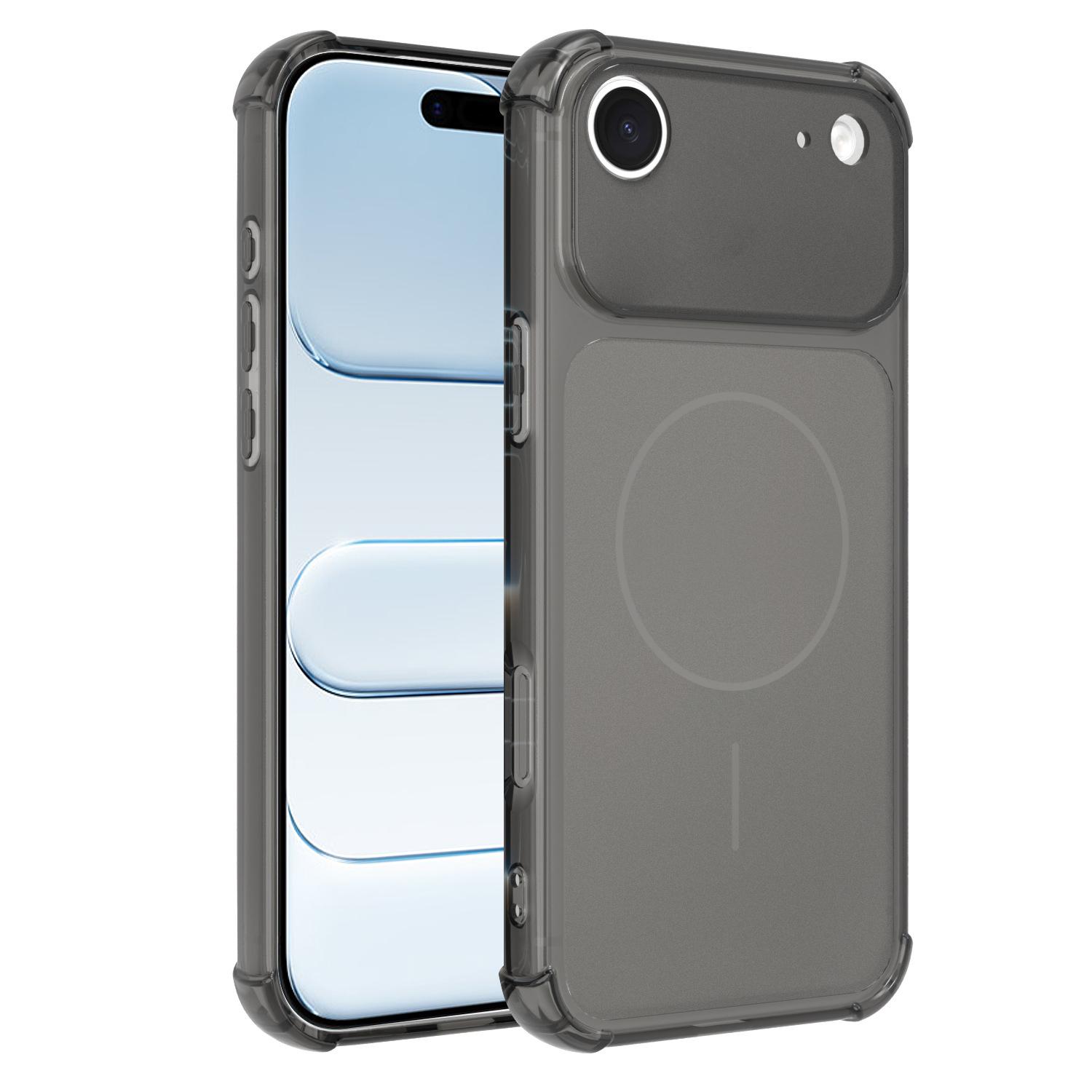 For iPhone Air Transforms Into 17 Large Window Frosted Airbag Shockproof TPU Phone Case(Black) - Shopkiz.com