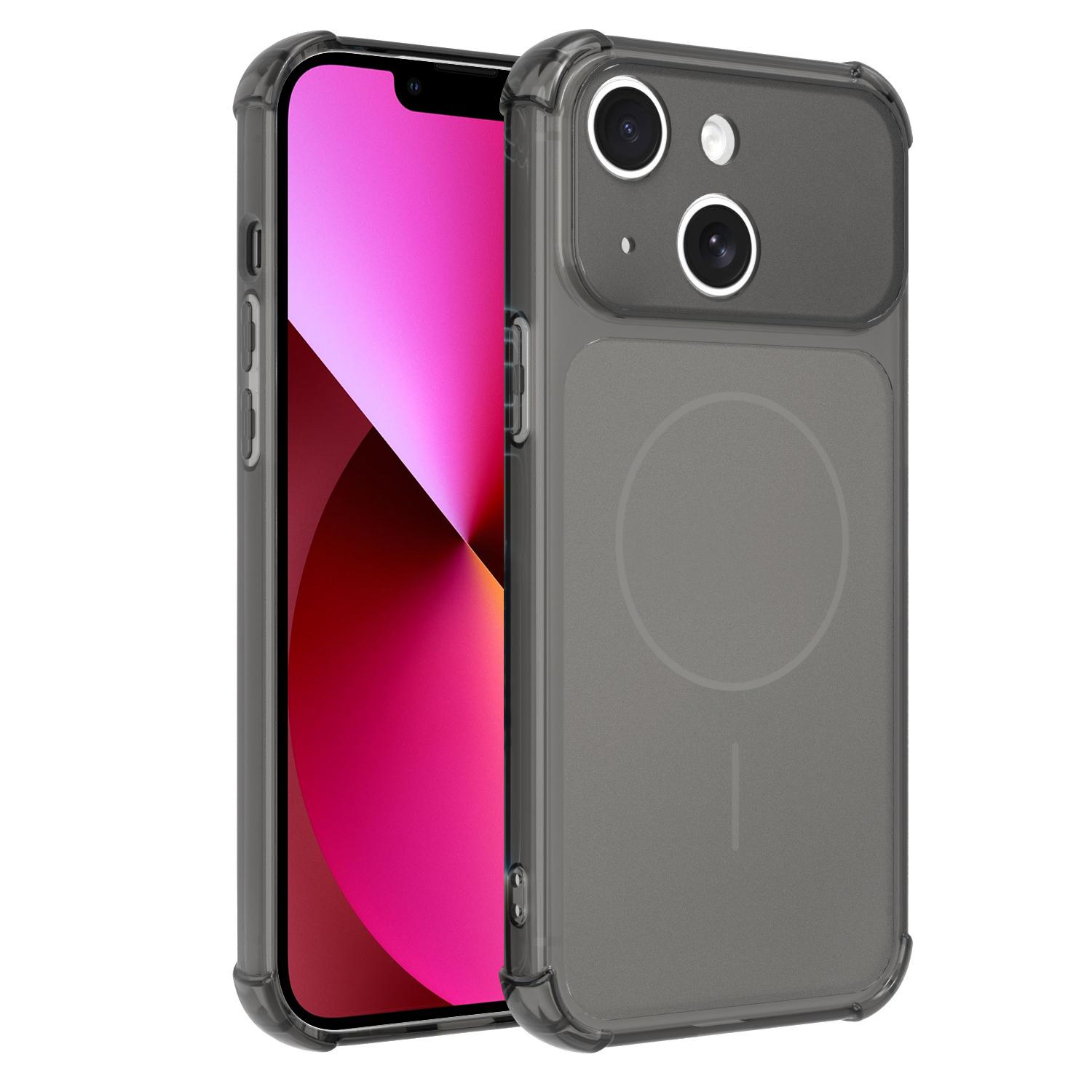 For iPhone 13 Transforms Into 17 Large Window Frosted Airbag Shockproof TPU Phone Case(Black) - Shopkiz.com