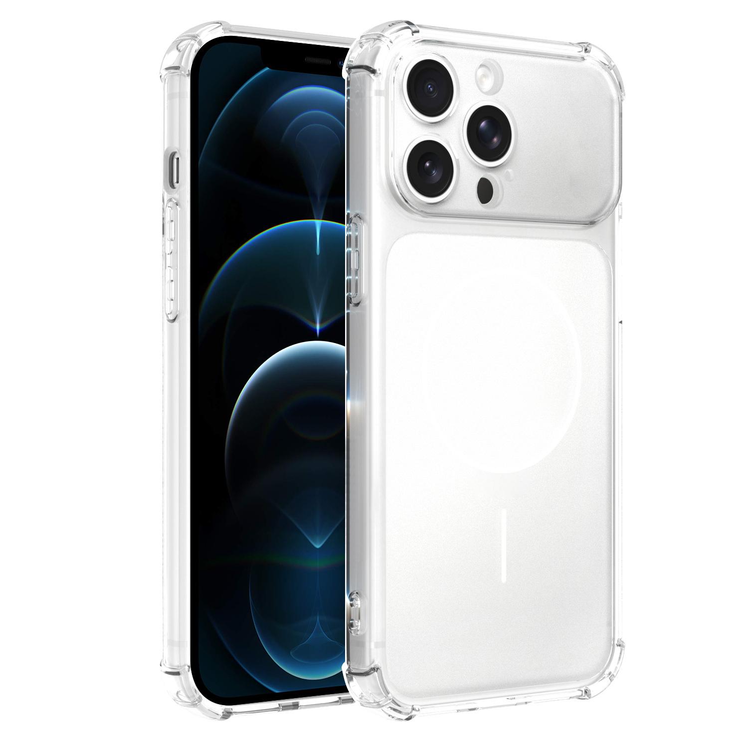 For iPhone 12 Pro Transforms Into 17 Large Window Frosted Airbag Shockproof TPU Phone Case(White) - Shopkiz.com