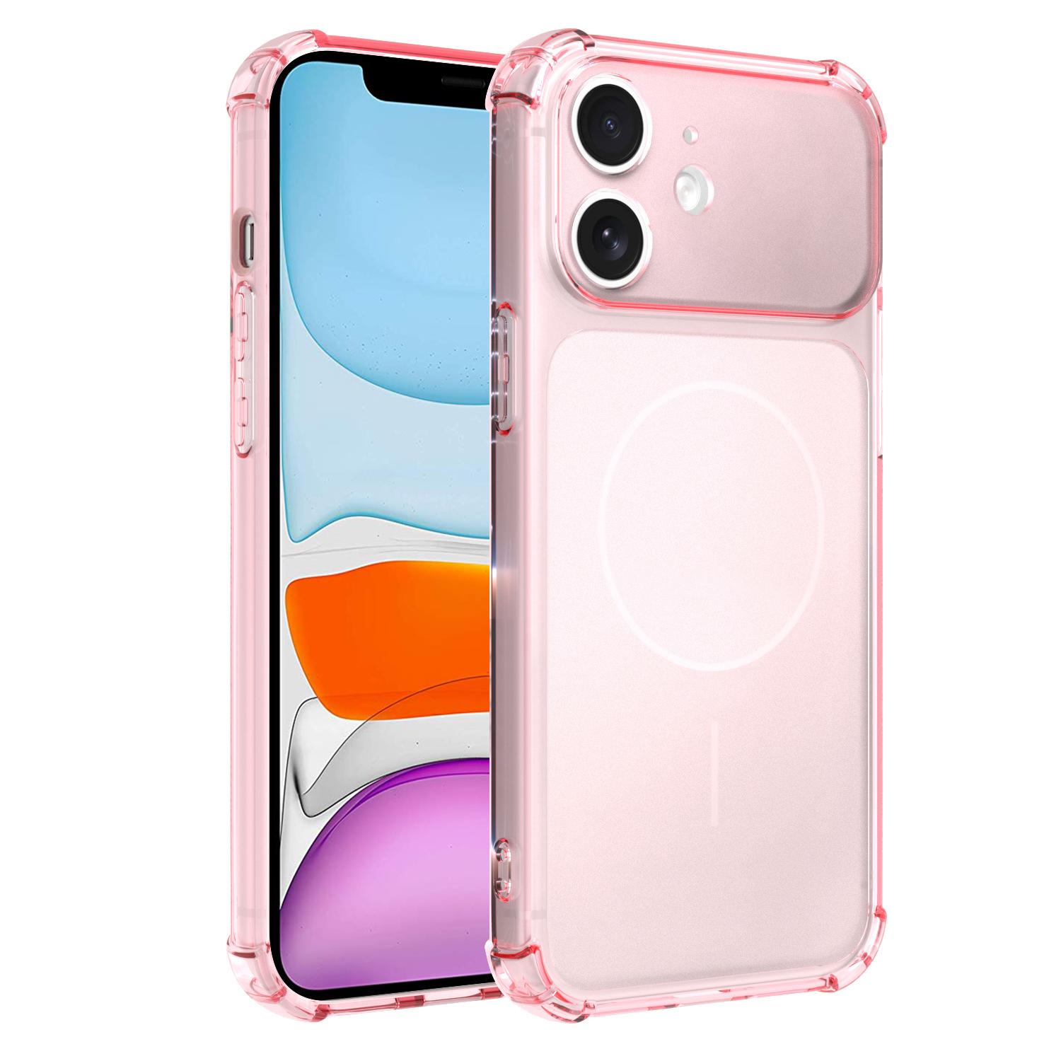 For iPhone 11 Transforms Into 17 Large Window Frosted Airbag Shockproof TPU Phone Case(Pink) - Shopkiz.com