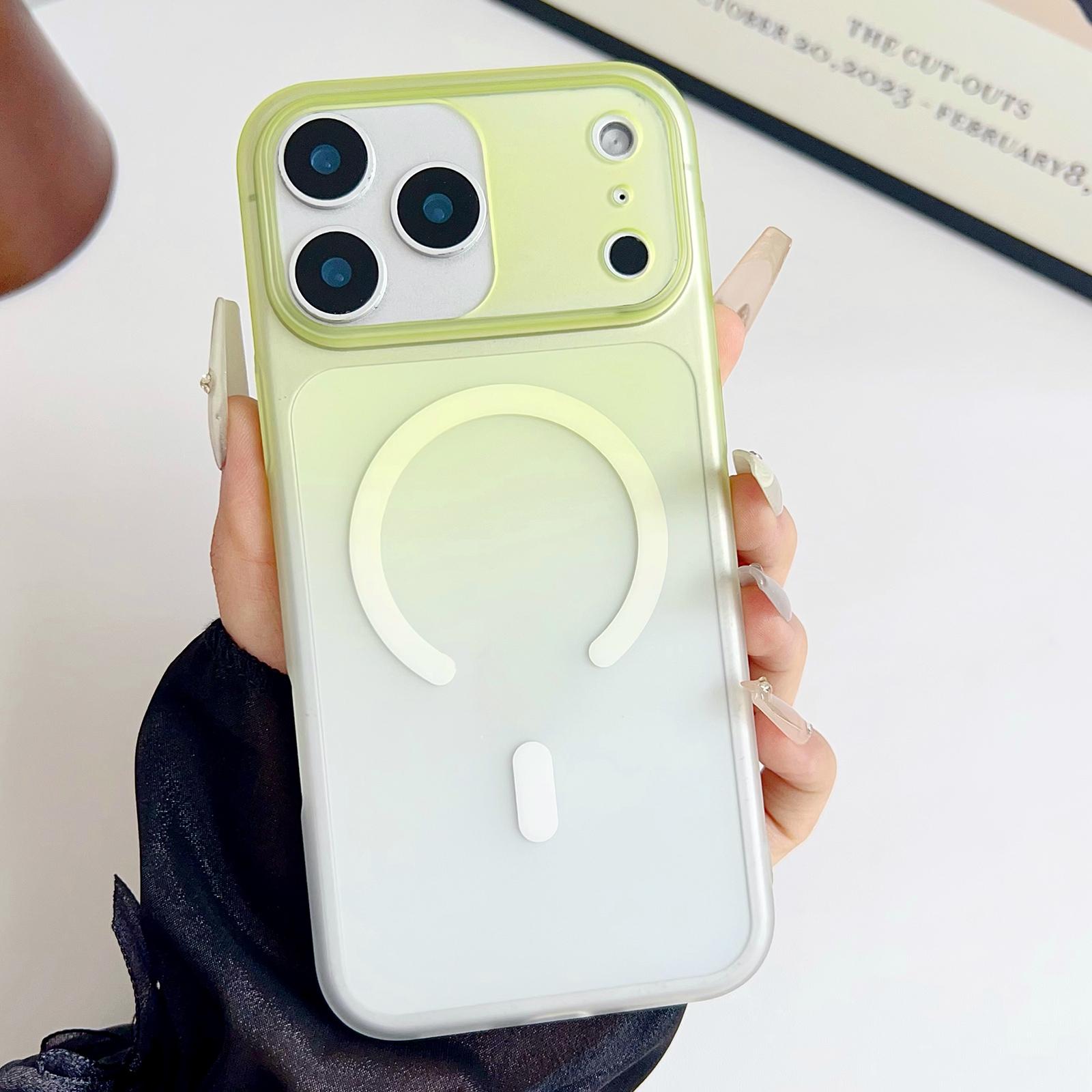 For iPhone 17 Pro Max Ice Mist Gradient Magnetic PC Phone Case(Gradient Green) - Shopkiz.com
