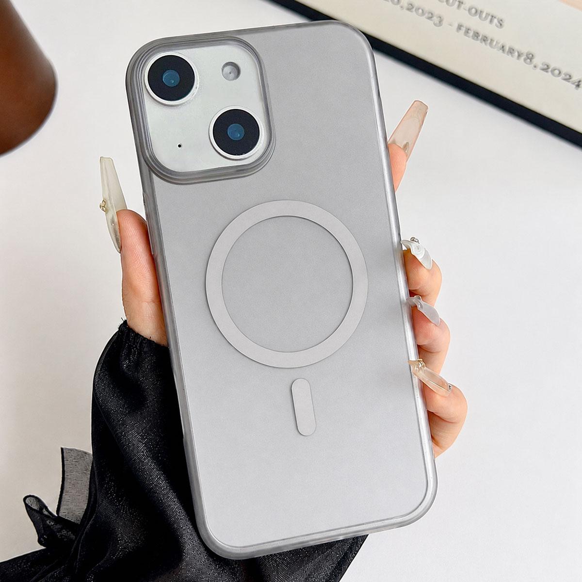 For iPhone 14 Plus Ice Mist Gradient Magnetic PC Phone Case(Gradient Black) - Shopkiz.com