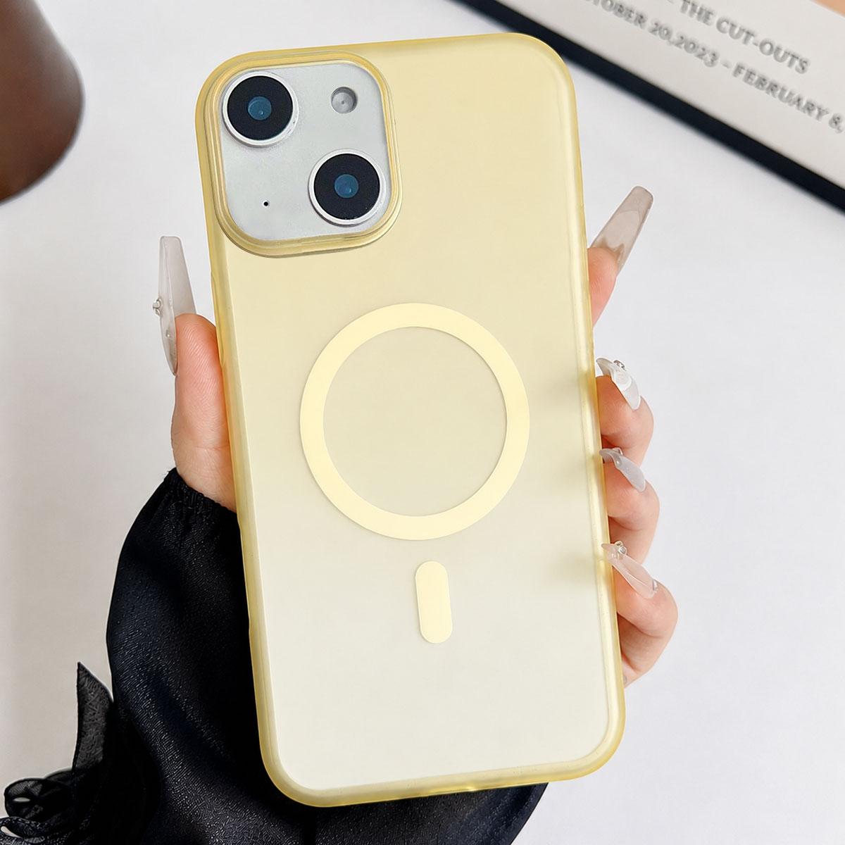 For iPhone 13 Ice Mist Gradient Magnetic PC Phone Case(Gradient Orange) - Shopkiz.com