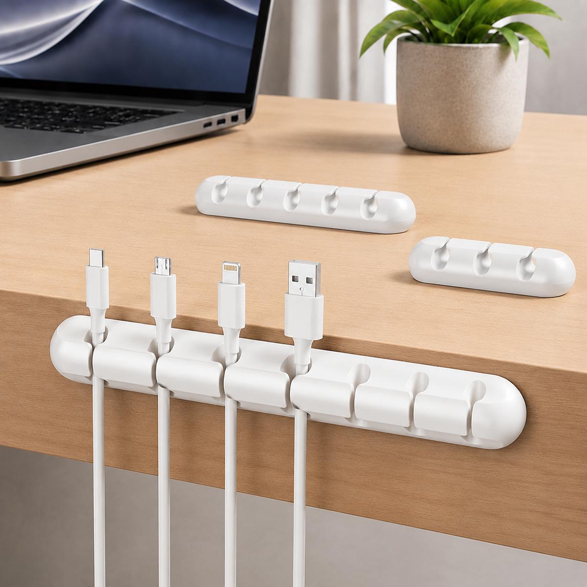 3pcs / Set Silicone Cable Storage Organizer Holder(White) - Shopkiz.com