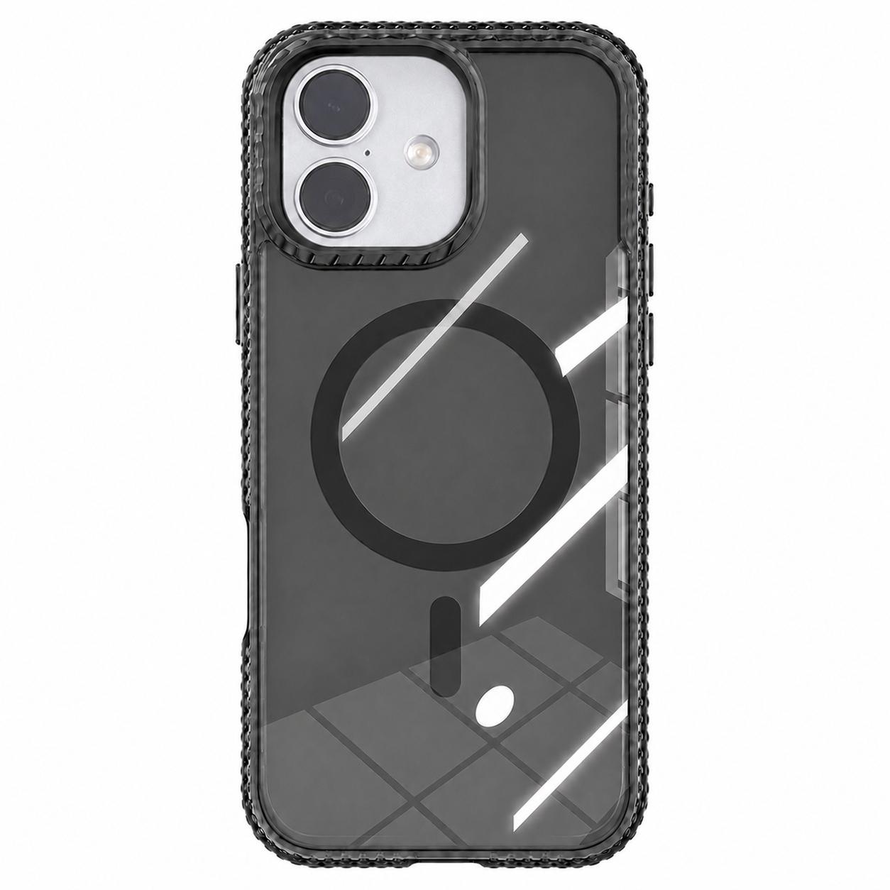 For iPhone 17 Kylin Pattern Transparent Magnetic Phone Case(Transparent Black) - Shopkiz.com