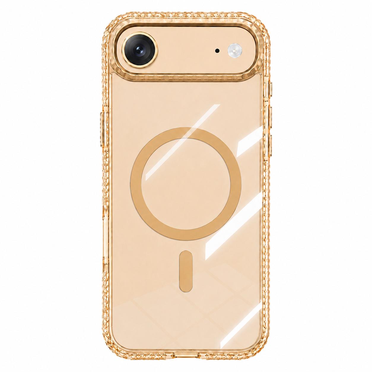 For iPhone Air Kylin Pattern Transparent Magnetic Phone Case(Transparent Gold) - Shopkiz.com