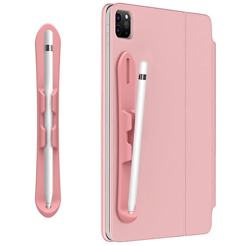 Strong Self Adhesive Silicone Capacitive Stylus Holder with Pen Slot for Apple Pencil 2 / 1(Pink) - Shopkiz.com
