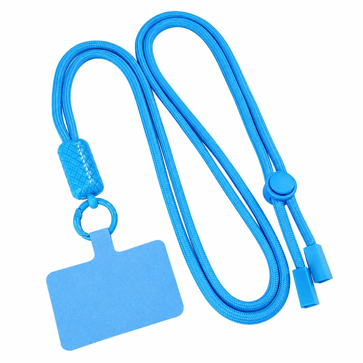 360-degree Rotatable Adjustable Nylon Neck Strap Crossbody Phone Lanyard with Tether Pad for Unisex(Light Blue) - Shopkiz.com