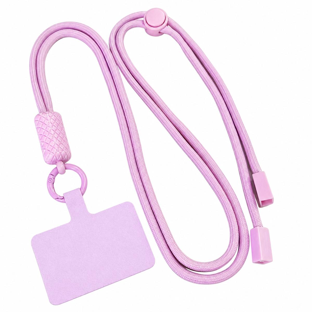 360-degree Rotatable Adjustable Nylon Neck Strap Crossbody Phone Lanyard with Tether Pad for Unisex(Taro Purple) - Shopkiz.com