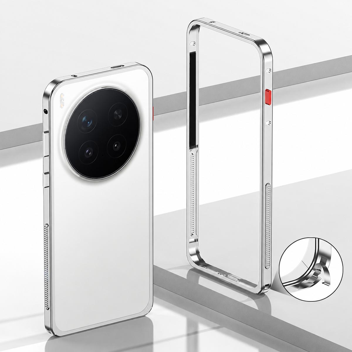 For vivo X300 Ultra Metal Frame Heat Dissipation Phone Case(Silver) - Shopkiz.com