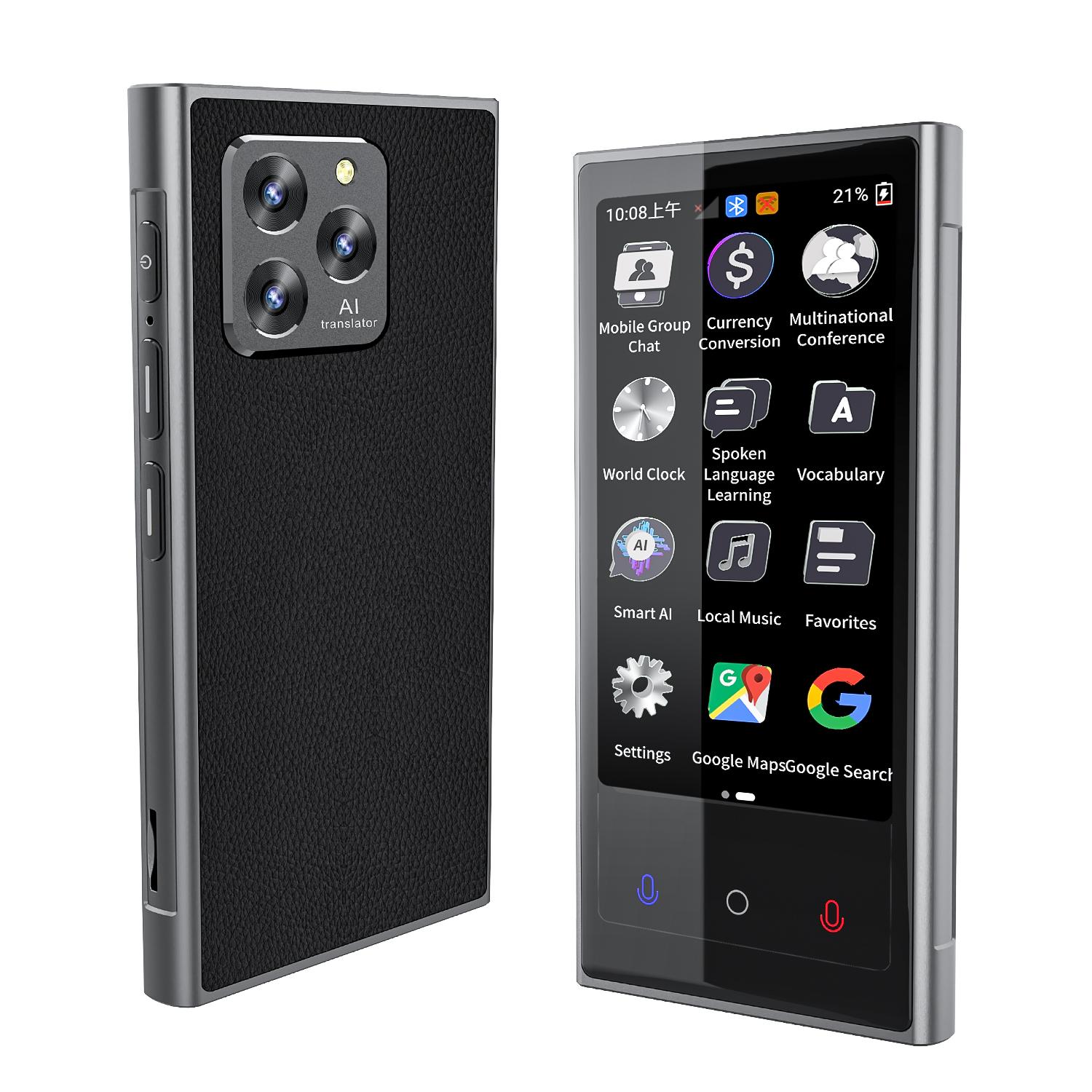 V2 4.04 inch Screen Portable AI Smart Translator Support 142 Online Languages(Black) - Shopkiz.com