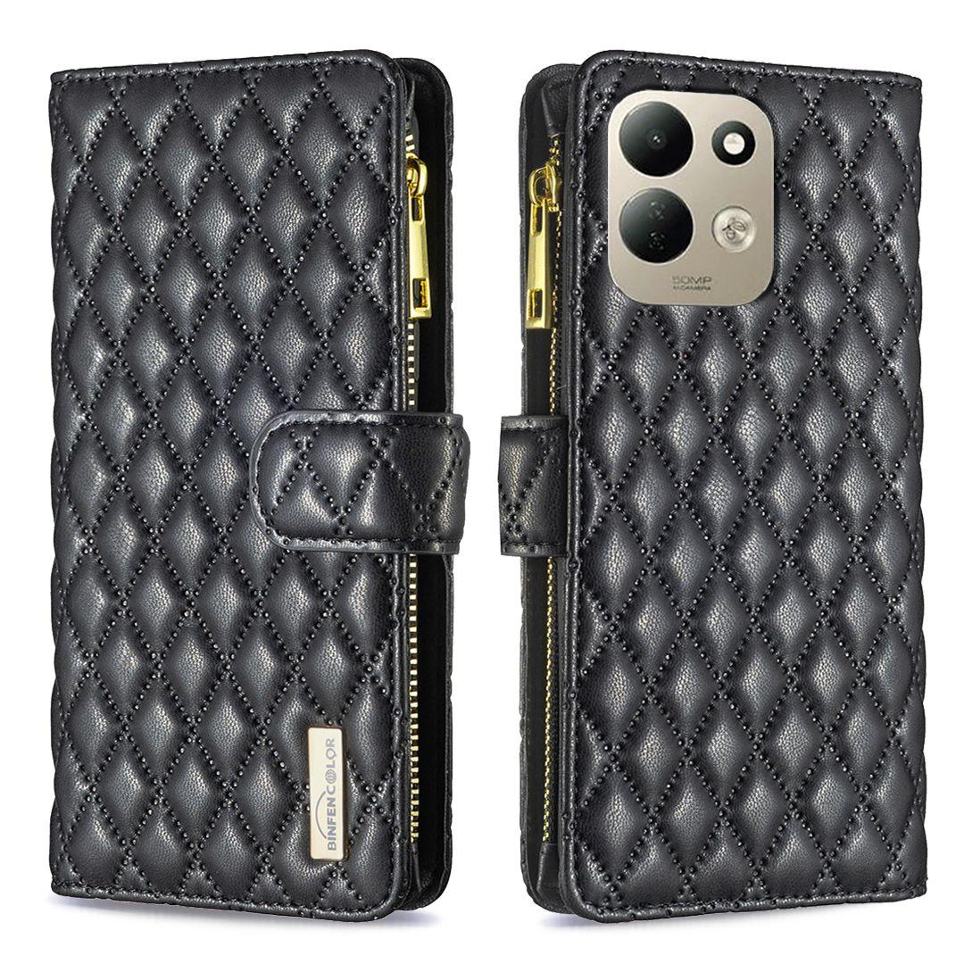 For Redmi 17 5G / 4G Global 170mm Diamond Lattice Zipper Wallet Leather Flip Phone Case(Black) - Shopkiz.com