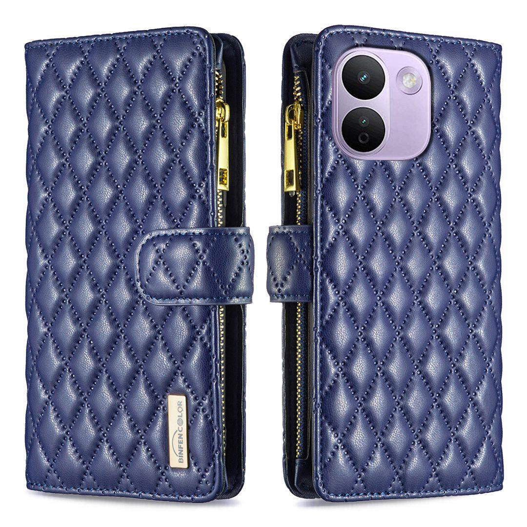 For Redmi Note 17 Pro+ 5G Global 163mm Diamond Lattice Zipper Wallet Leather Flip Phone Case(Blue) - Shopkiz.com