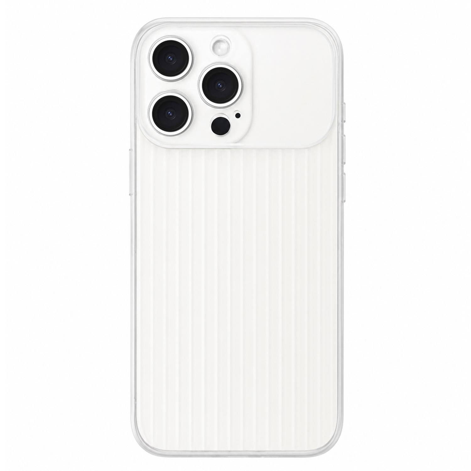 For iPhone 13 Pro TPU Large Window Cooling Corrugated Phone Case(White) - Shopkiz.com