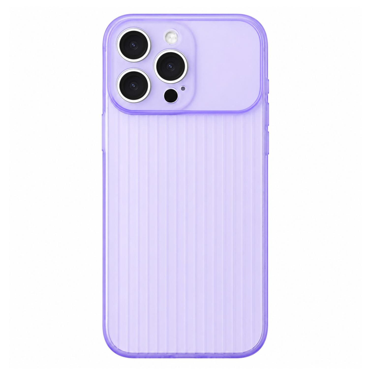 For iPhone 13 Pro TPU Large Window Cooling Corrugated Phone Case(Purple) - Shopkiz.com