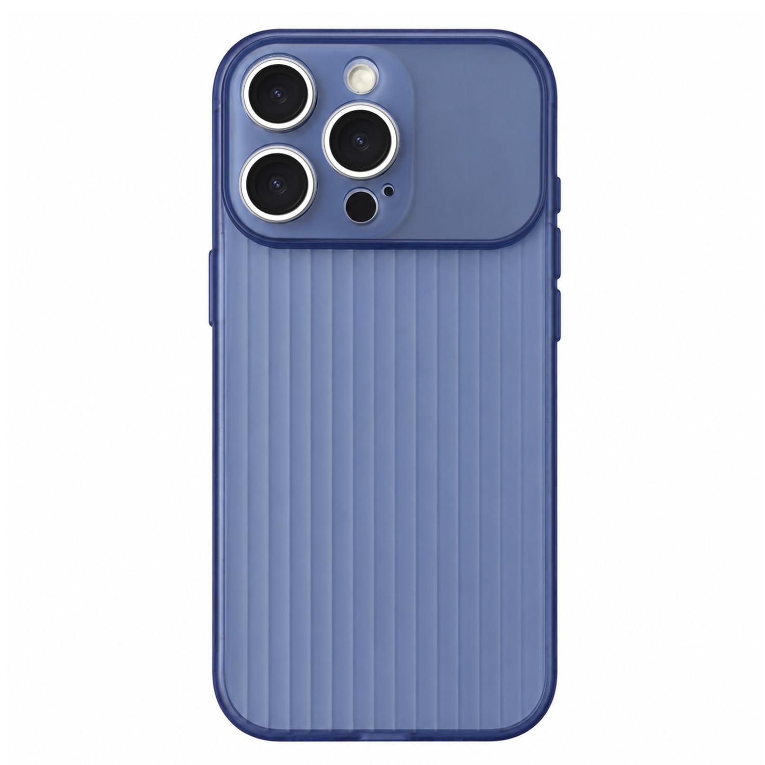 For iPhone 13 Pro TPU Large Window Cooling Corrugated Phone Case(Blue) - Shopkiz.com