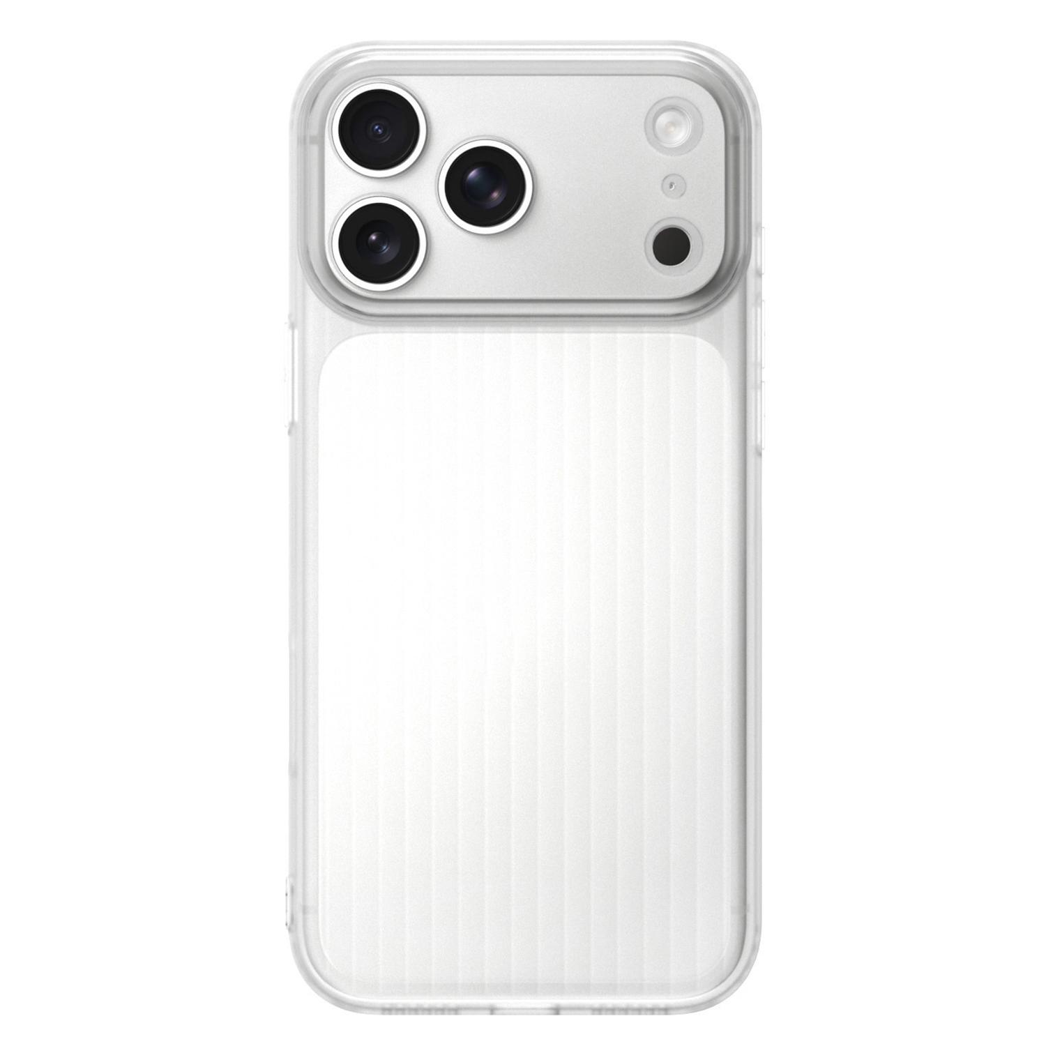 For iPhone 17 Pro Max TPU Large Window Cooling Corrugated Phone Case(White) - Shopkiz.com