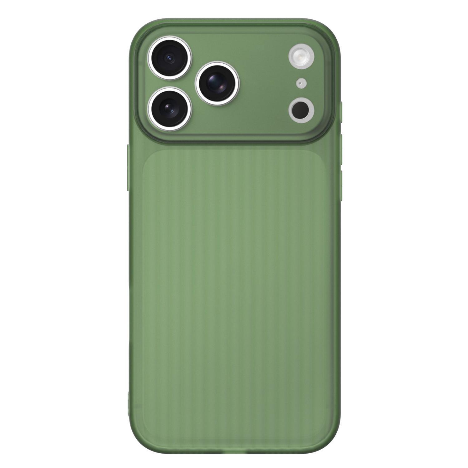 For iPhone 17 Pro TPU Large Window Cooling Corrugated Phone Case(Green) - Shopkiz.com