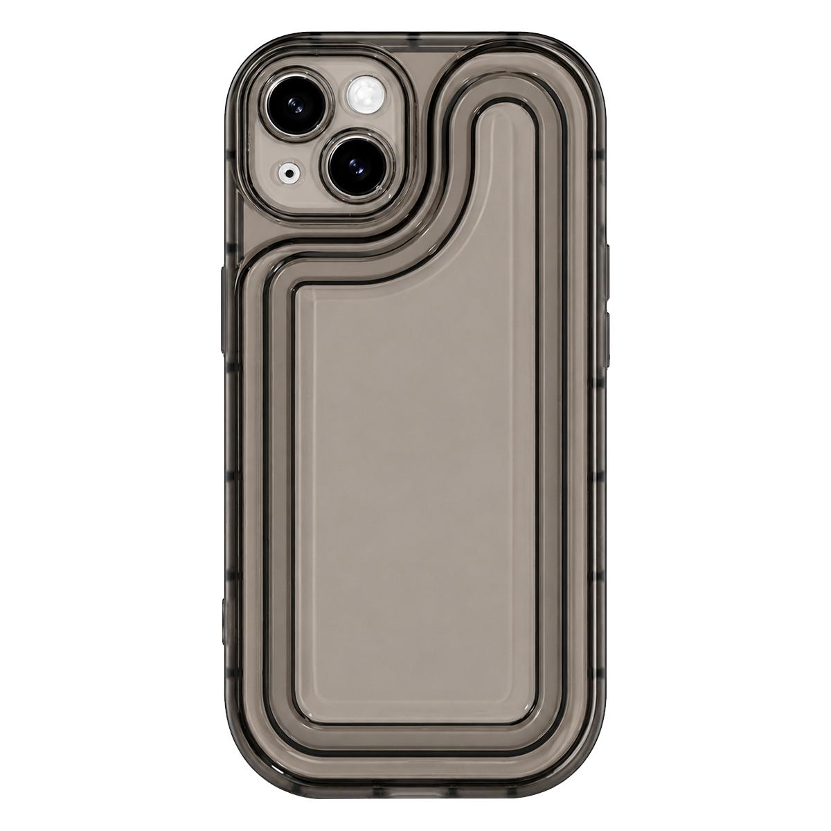 For iPhone 14 Circuit Round Photo Frame TPU Phone Case(Black) - Shopkiz.com
