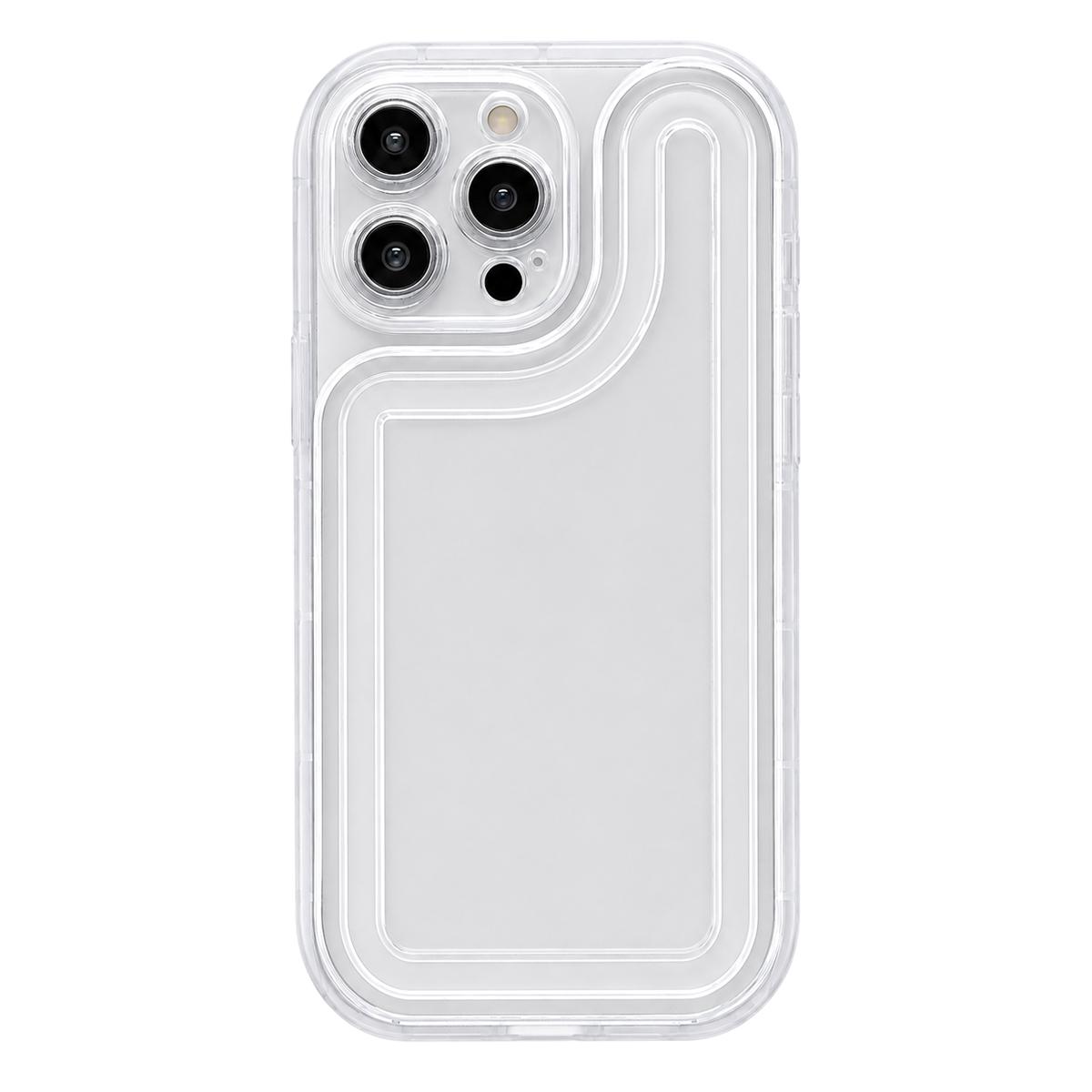 For iPhone 14 Pro Circuit Round Photo Frame TPU Phone Case(Transparent) - Shopkiz.com