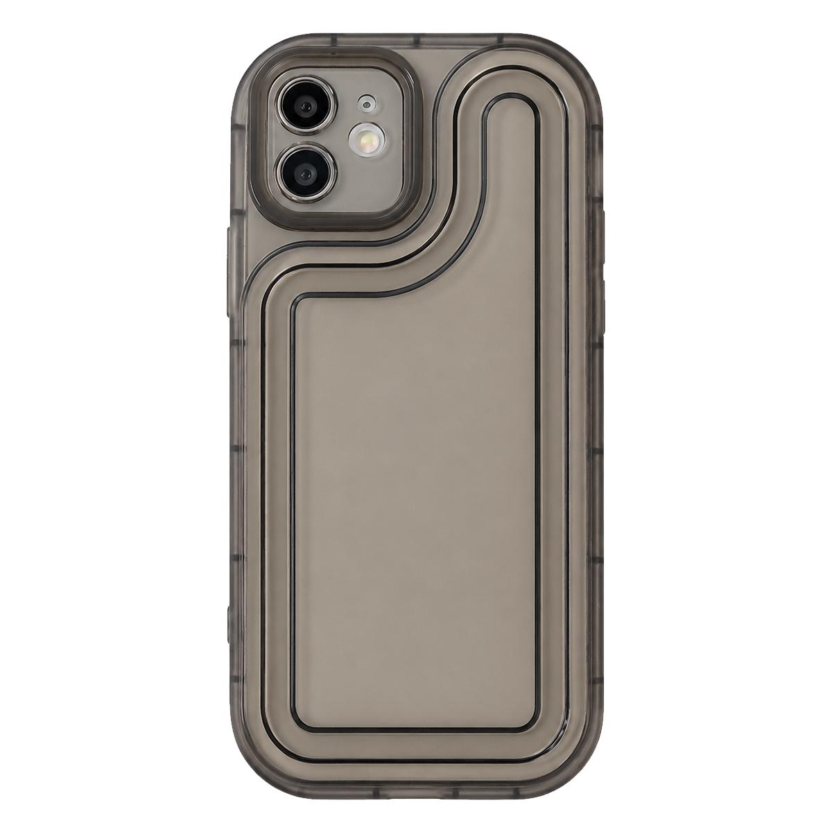 For iPhone 12 Circuit Round Photo Frame TPU Phone Case(Black) - Shopkiz.com