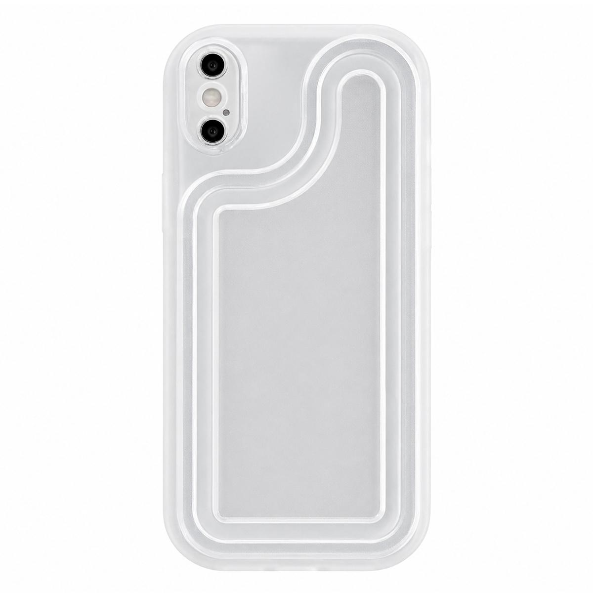 For iPhone XS max Circuit Round Photo Frame TPU Phone Case(Transparent) - Shopkiz.com