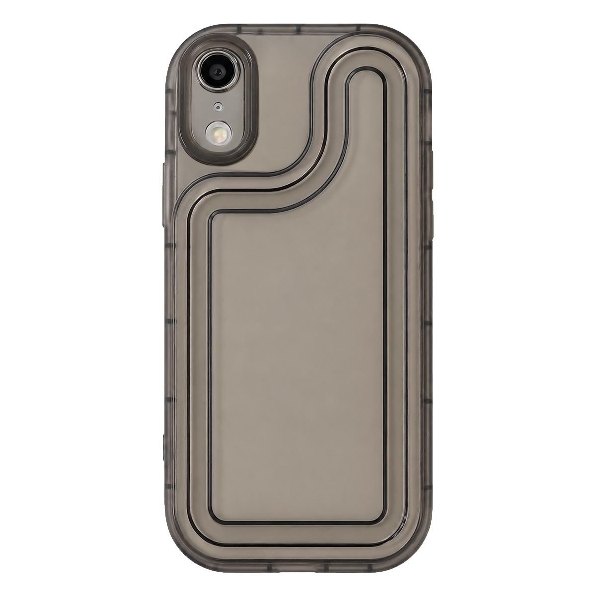 For iPhone XR Circuit Round Photo Frame TPU Phone Case(Black) - Shopkiz.com