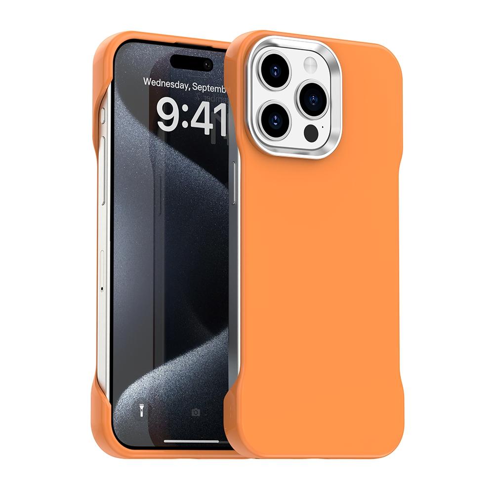 For iPhone 15 Pro Max Ultra-Slim Frameless TPU + PET + PC Shockproof Phone Case(Orange) - Shopkiz.com