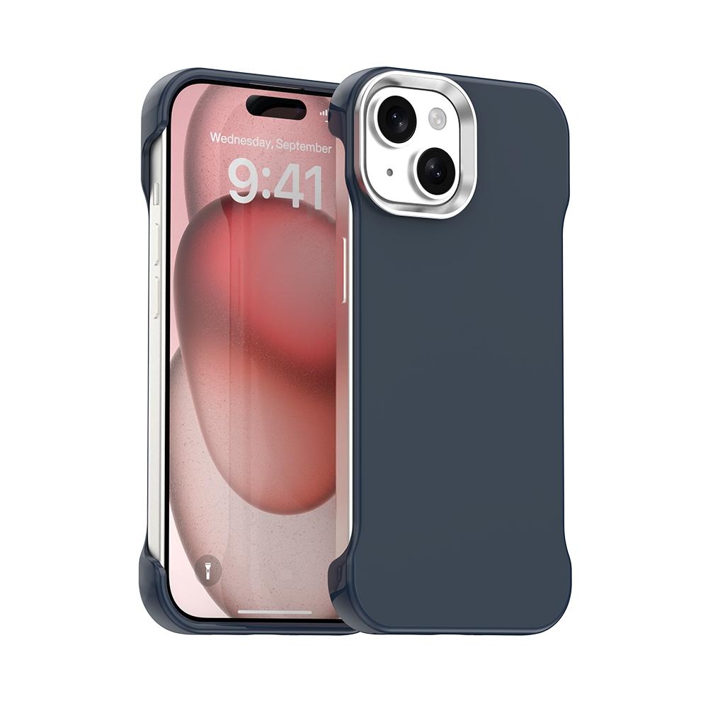 For iPhone 15 Plus Ultra-Slim Frameless TPU + PET + PC Shockproof Phone Case(Blue) - Shopkiz.com
