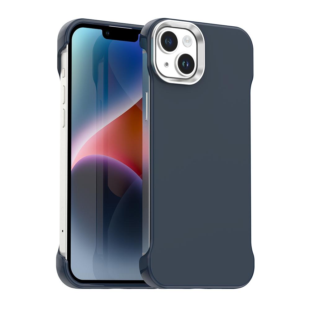 For iPhone 14 Ultra-Slim Frameless TPU + PET + PC Shockproof Phone Case(Blue) - Shopkiz.com