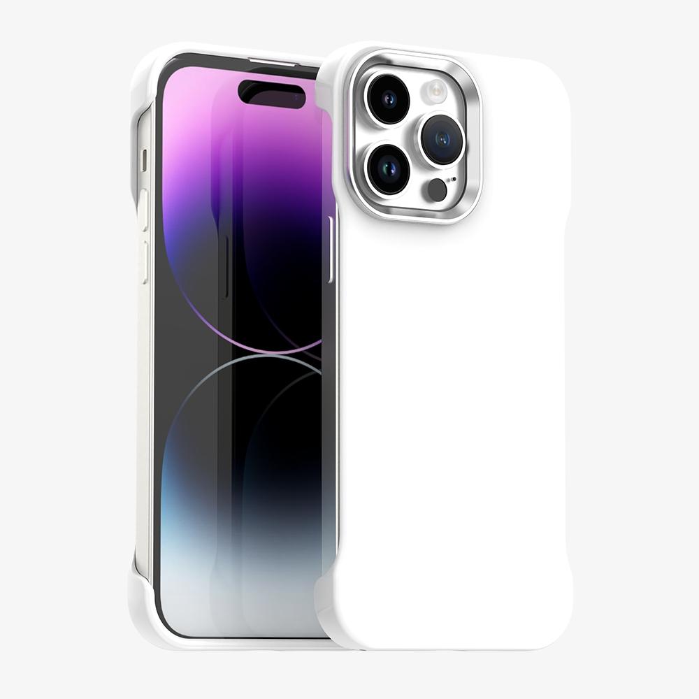For iPhone 14 Pro Max Ultra-Slim Frameless TPU + PET + PC Shockproof Phone Case(White) - Shopkiz.com