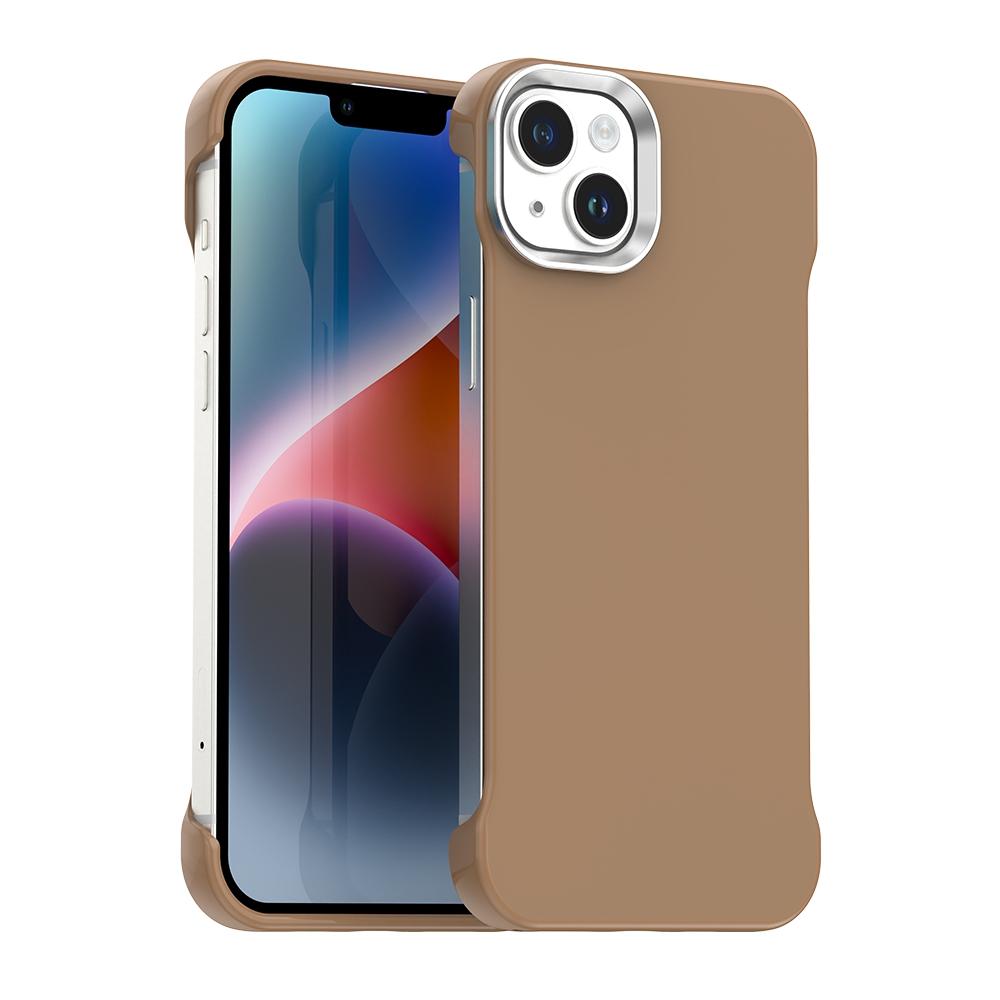 For iPhone 13 Ultra-Slim Frameless TPU + PET + PC Shockproof Phone Case(Brown) - Shopkiz.com