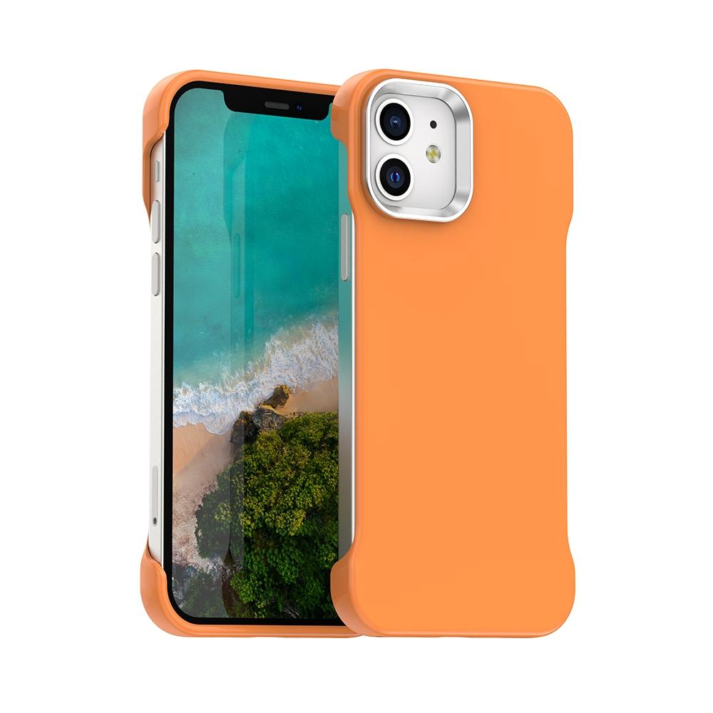 For iPhone 12 Ultra-Slim Frameless TPU + PET + PC Shockproof Phone Case(Orange) - Shopkiz.com