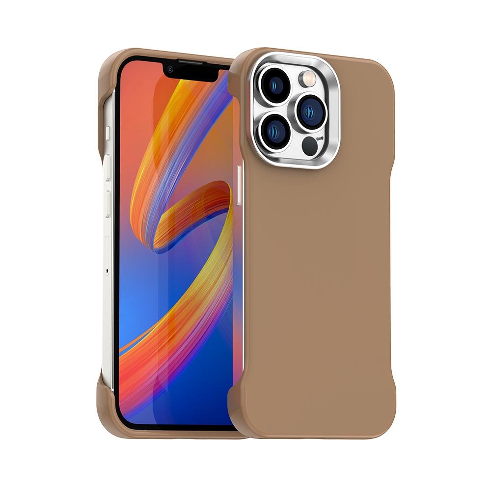 For iPhone 12 Pro Ultra-Slim Frameless TPU + PET + PC Shockproof Phone Case(Brown) - Shopkiz.com