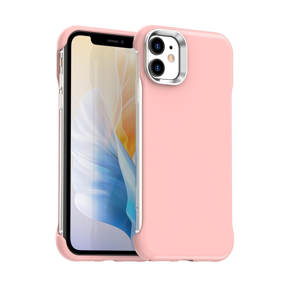 For iPhone 11 Ultra-Slim Frameless TPU + PET + PC Shockproof Phone Case(Pink) - Shopkiz.com