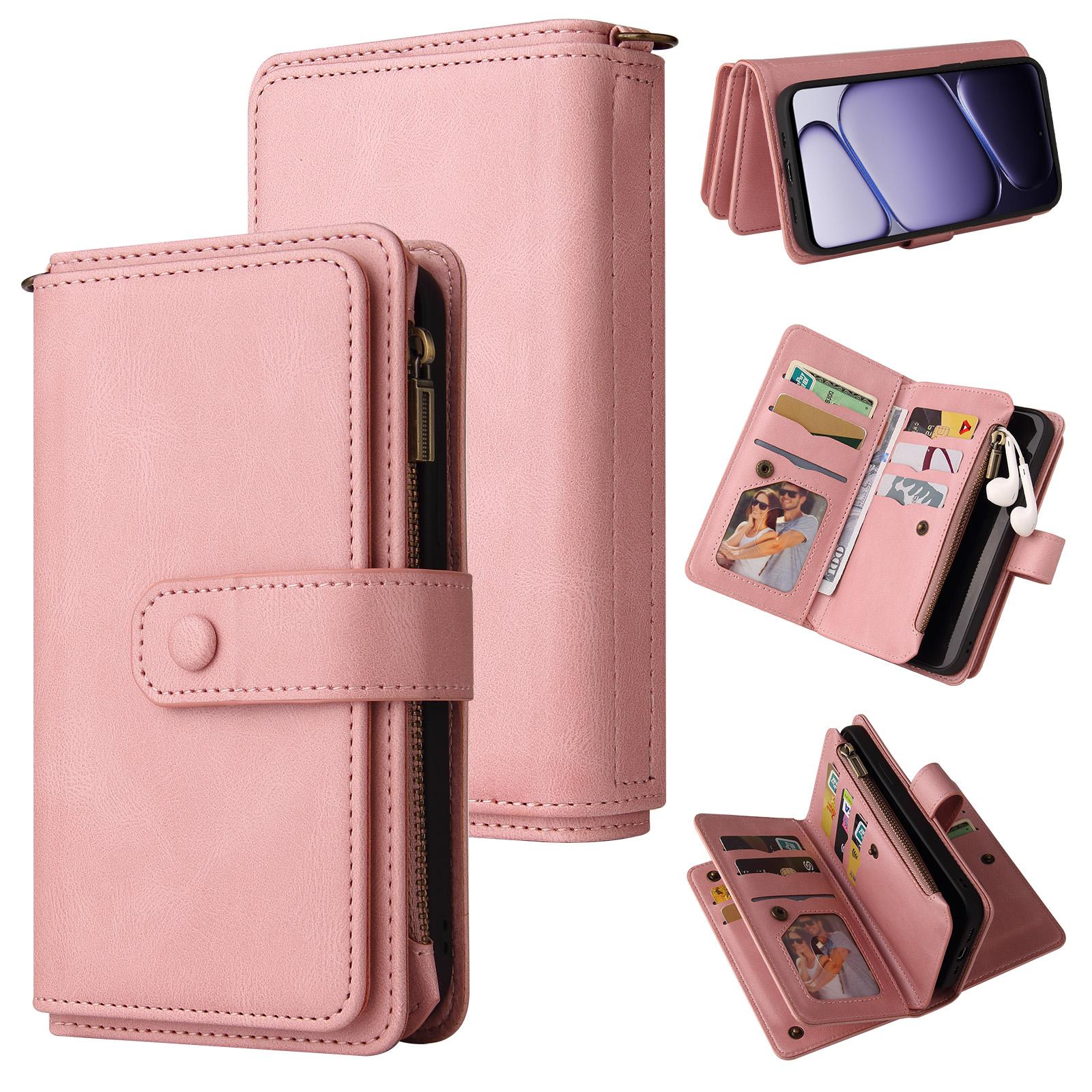 For OnePlus Nord CE6 Lite/Turbo 6X Skin Feel Multi Card Slots Zipper Wallet Leather Phone Case(Pink) - Shopkiz.com