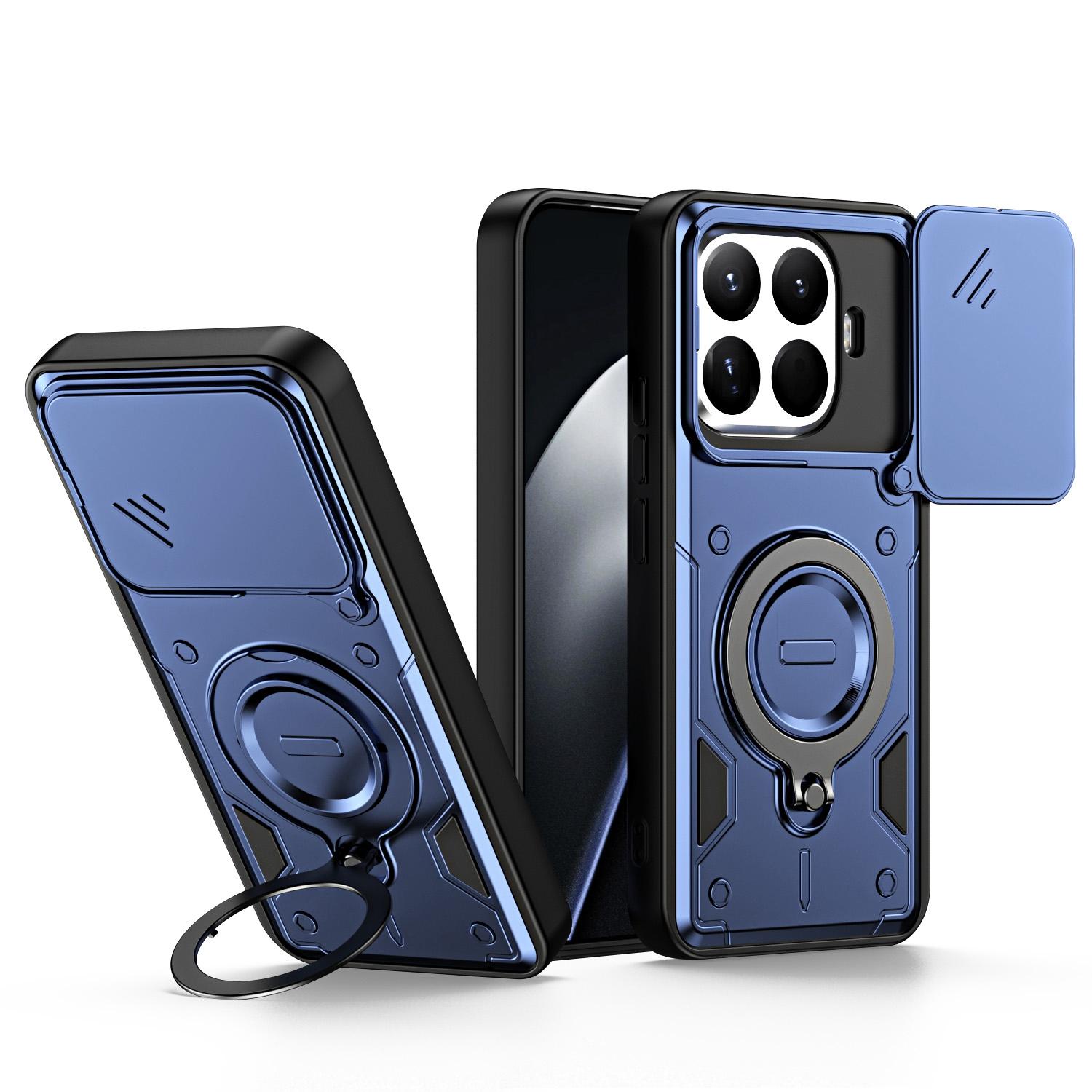 For Xiaomi 17T Pro 5G Ring Holder Lens Slide Cover Phone Case(Blue) - Shopkiz.com