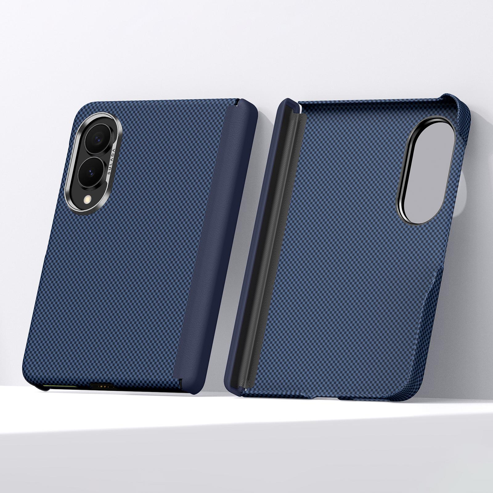 For Galaxy Z Fold8 5G SULADA Kevlar Grid Patterned Skin Feel Phone Case(Blue) - Shopkiz.com
