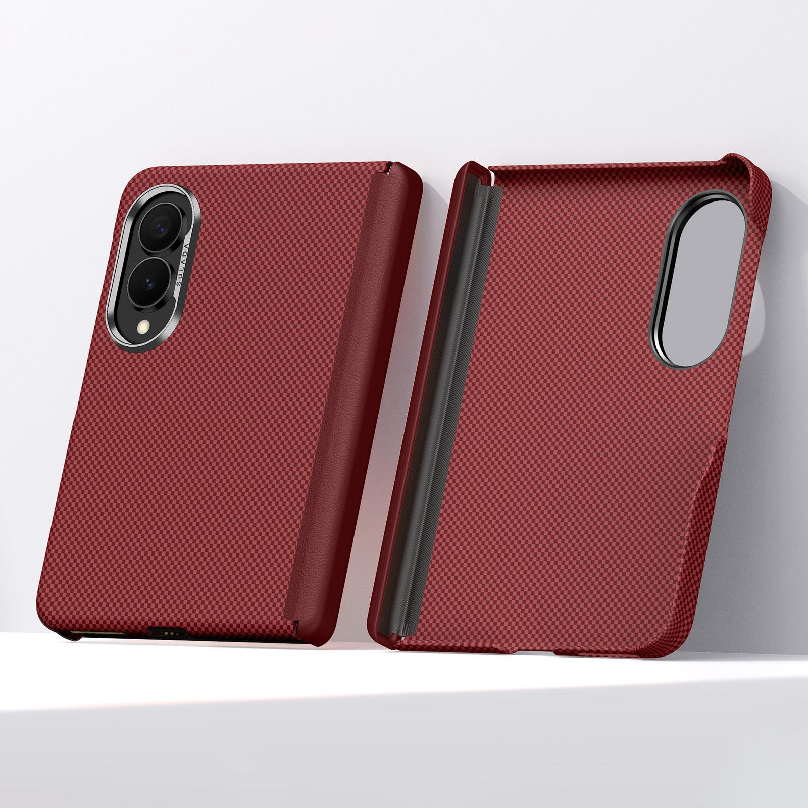 For Galaxy Z Fold8 5G SULADA Kevlar Grid Patterned Skin Feel Phone Case(Red) - Shopkiz.com