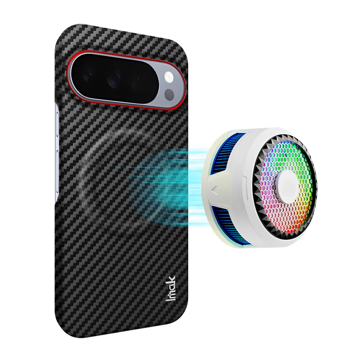 For Google Pixel 10 / Pixel 10 Pro imak Ruiyi Series Red Ring Carbon Fiber Texture Magnetic Phone Case(Black) - Shopkiz.com