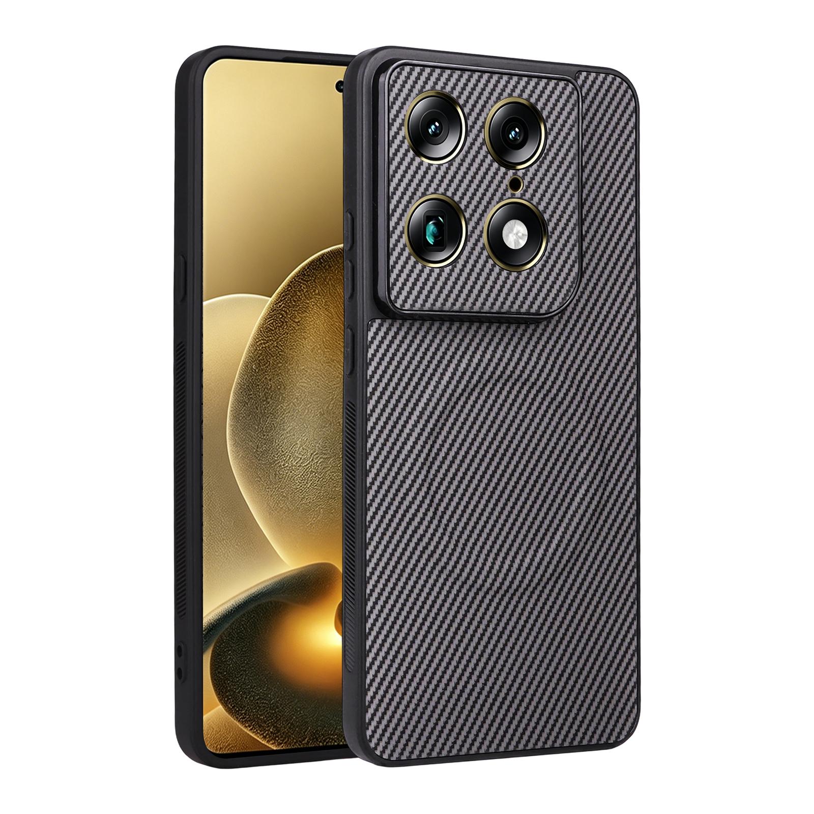For Motorola Moto X70 Air Pro / Signature Precise Cutout Carbon Fiber Texture Vegan Leather Phone Case(Grey) - Shopkiz.com