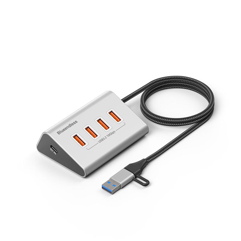 Blueendless Type-C / USB-C Port Multifunctional HUB Docking Station, Specification:4 Ports Hub(Grey) - Shopkiz.com