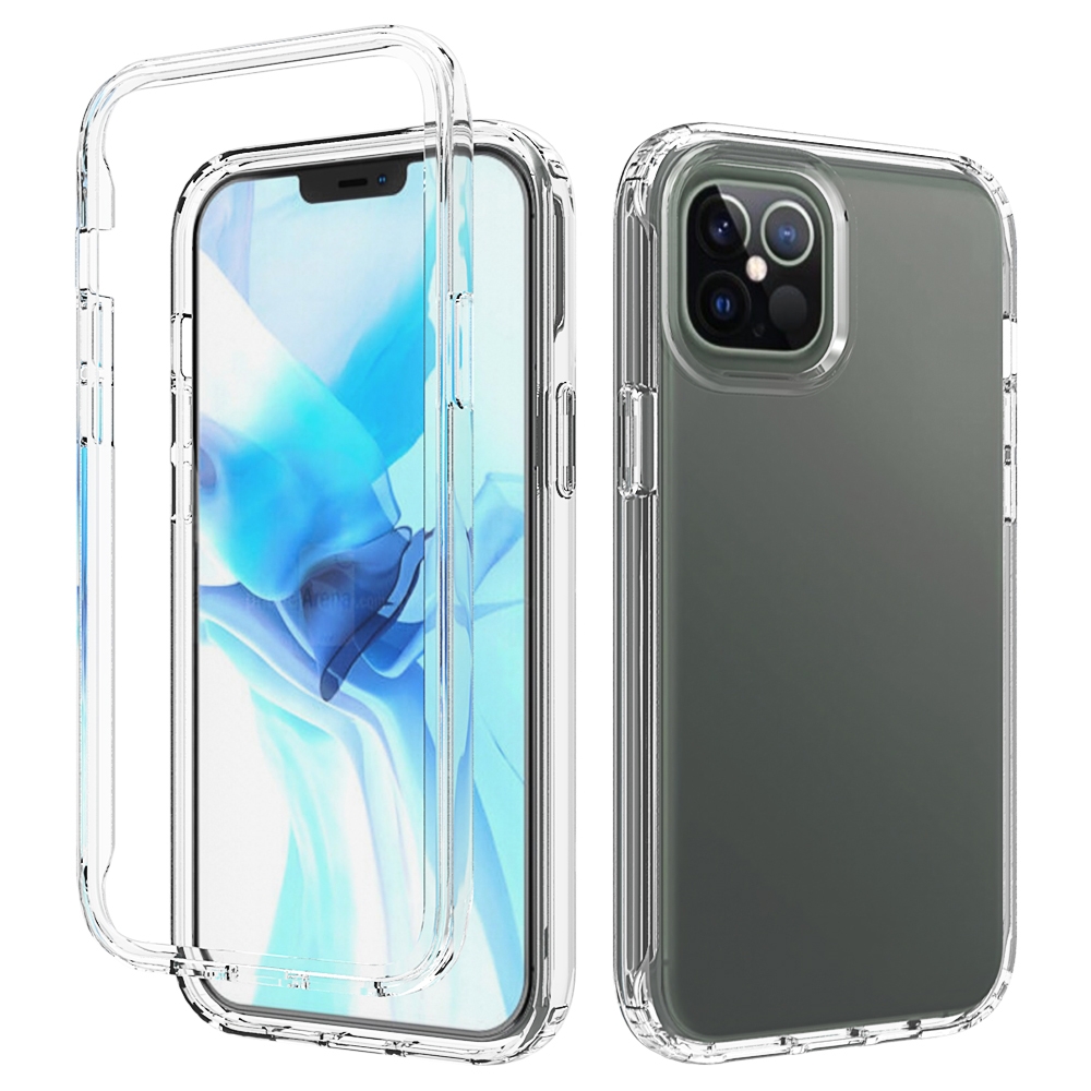 For iPhone 12 Pro Max Shockproof High Transparency Two-color Gradual Change PC+TPU Candy Colors Protective Case(Transparent) - Shopkiz.com
