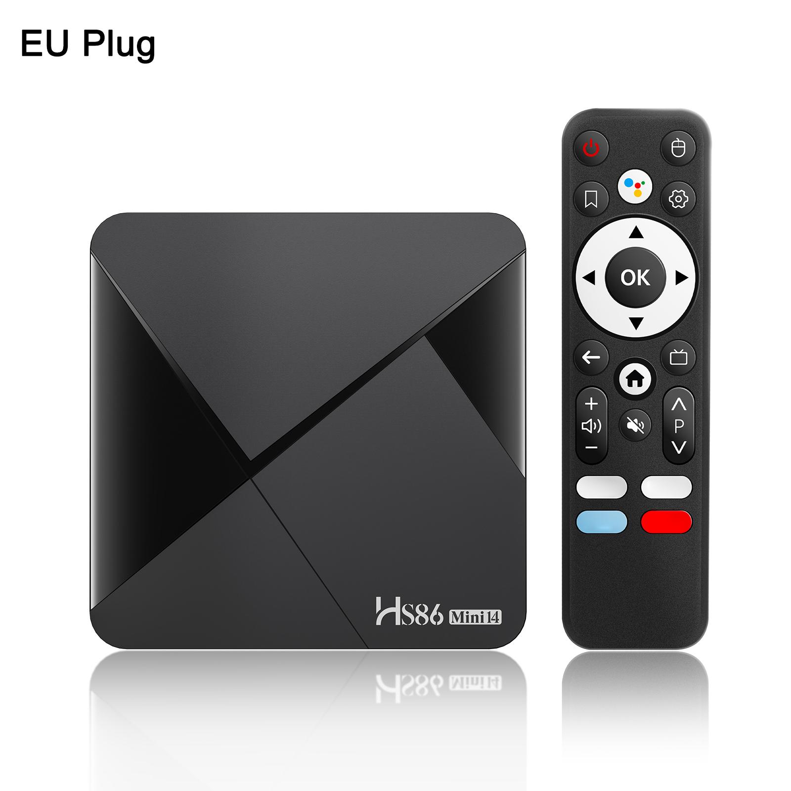 HS86 Mini 14 2GB+16GB Android 14.0 Smart TV Set Top Box, RK3518 Quad-Core 32bit Cortex-A53, Plug Type:EU Plug(Black) - Shopkiz.com