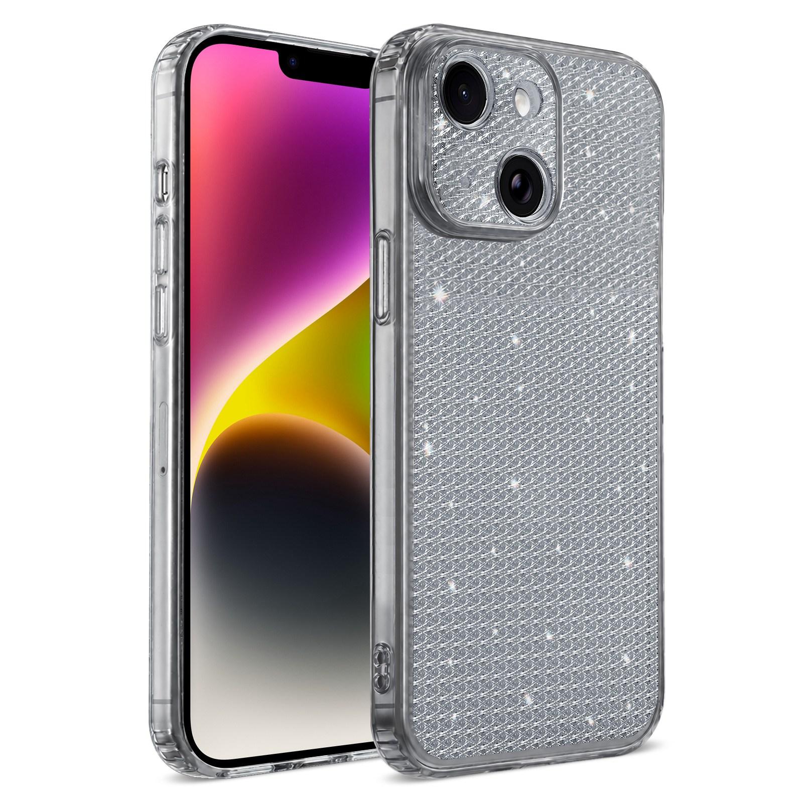 For iPhone 14 Sparkling Diamond Glitter Airbag Phone Case(Black) - Shopkiz.com