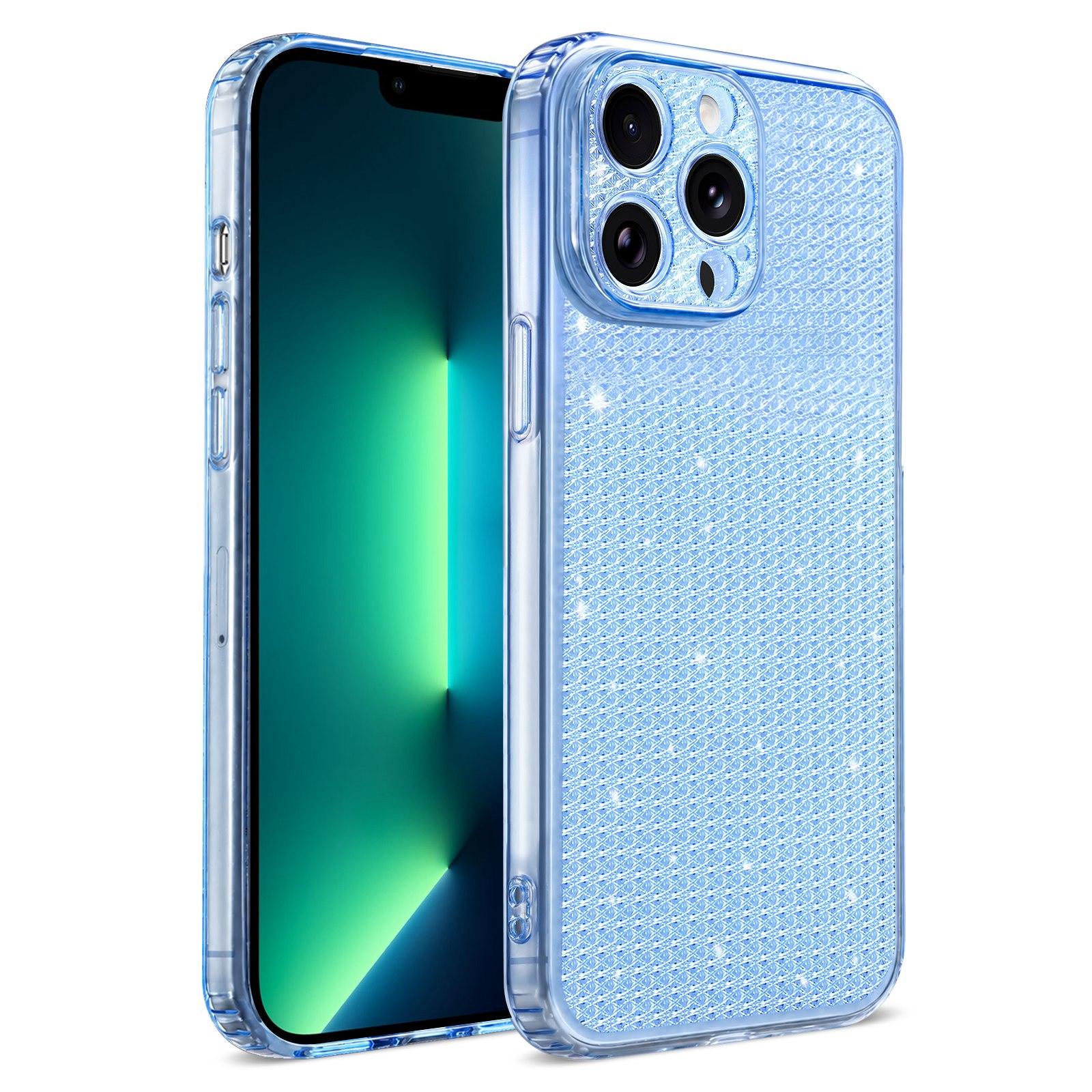 For iPhone 13 Pro Sparkling Diamond Glitter Airbag Phone Case(Blue) - Shopkiz.com