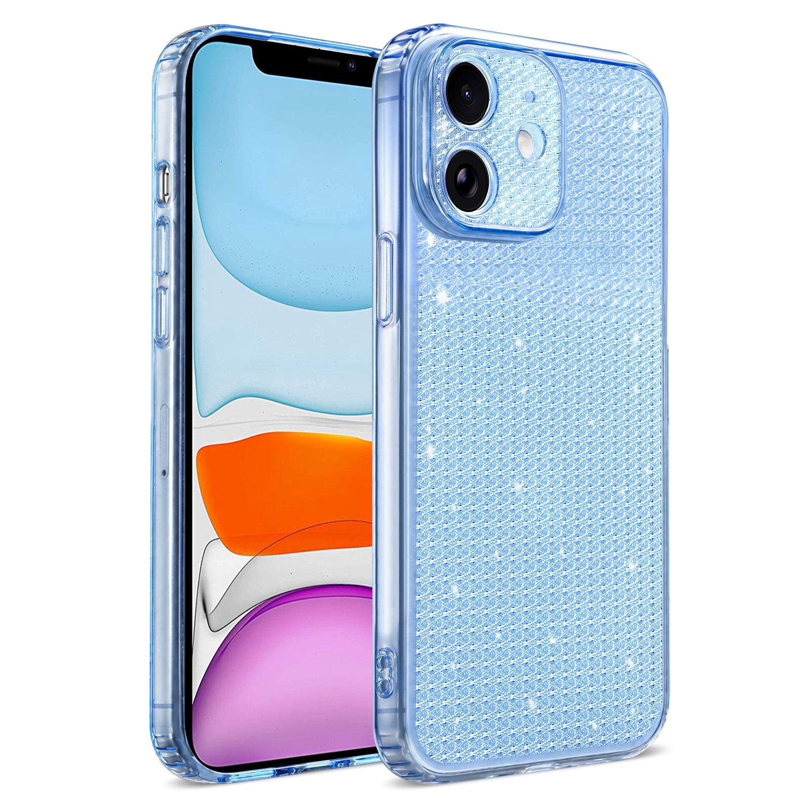 For iPhone 11 Sparkling Diamond Glitter Airbag Phone Case(Blue) - Shopkiz.com