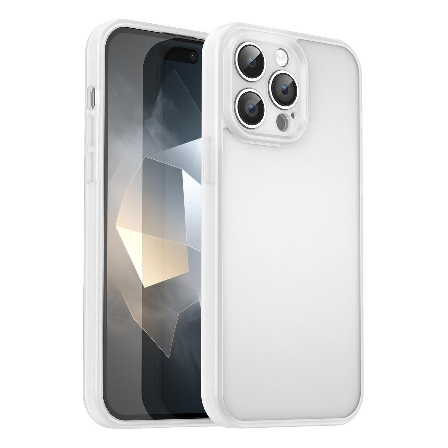 For iPhone 14 Pro Max Fanying Series Precision Camera Hole PC Hybrid TPU Translucent Frosted Phone Case(Matte White) - Shopkiz.com