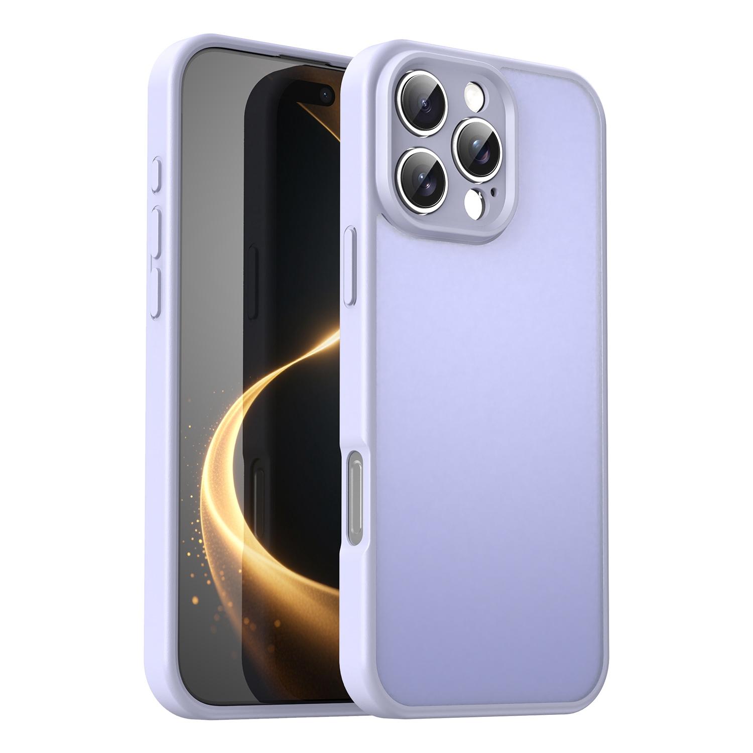 For iPhone 16 Pro Max Fanying Series Precision Camera Hole PC Hybrid TPU Translucent Frosted Phone Case(Lavender) - Shopkiz.com