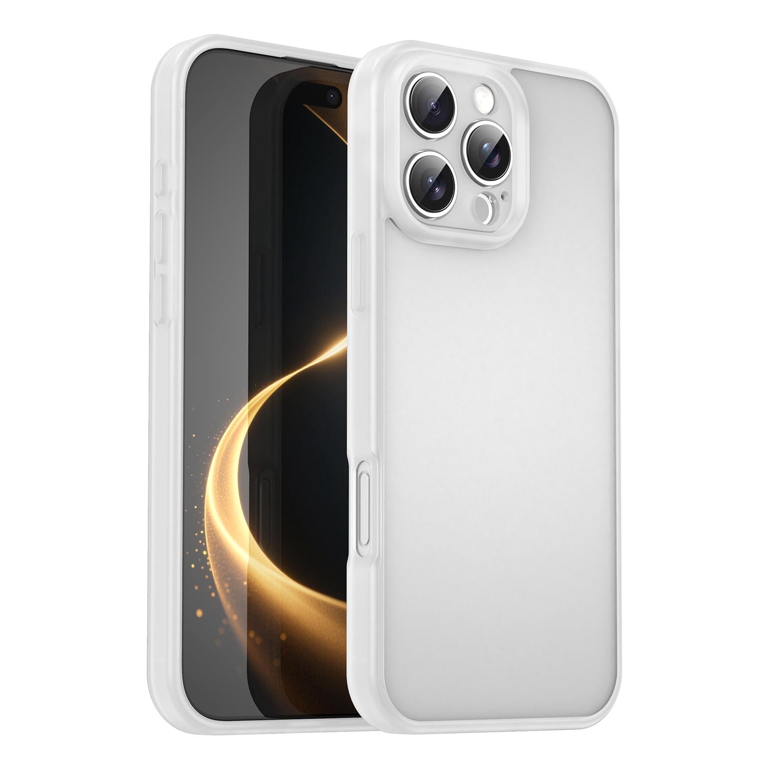 For iPhone 16 Pro Max Fanying Series Precision Camera Hole PC Hybrid TPU Translucent Frosted Phone Case(Matte White) - Shopkiz.com